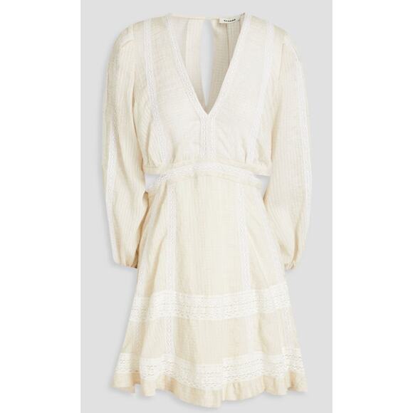 Sandro Lace Cut Out Short Cream Dress. Size 34 or US 2 - Picture 5 of 7